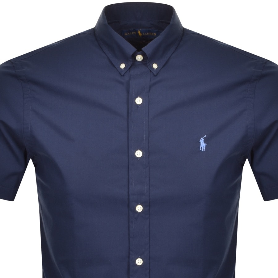Alternative Image for ProductRalph Lauren Poplin Short Sleeved Shirt Navy2